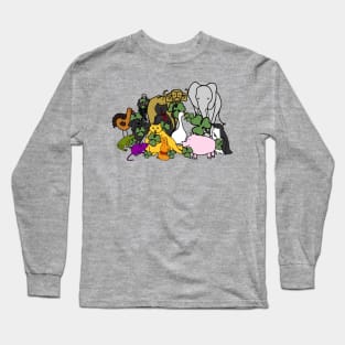 St Patricks Day Animals with Shamrocks and Hidden Bernie Sanders Long Sleeve T-Shirt